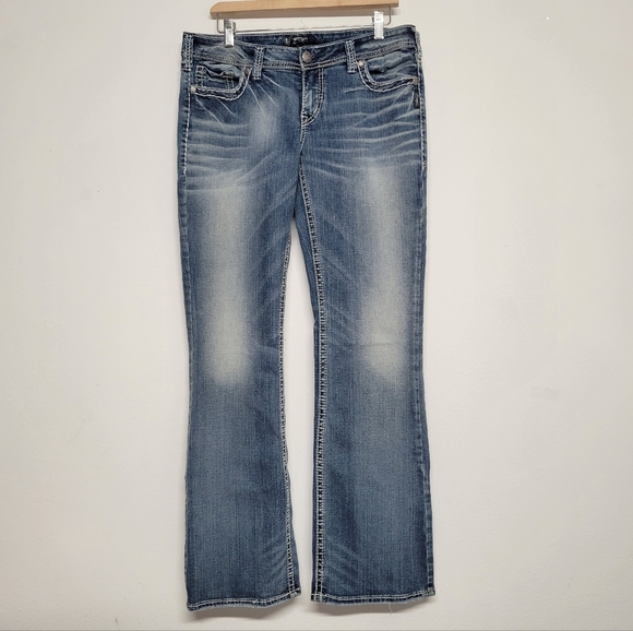 Silver Jeans Aiko Mid Boot Cut Fade Indigo - Picture 1 of 11